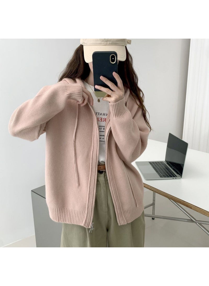 Vintage Hong Kong Hoodie Zip Cardigan Women Pink follow the store for priority