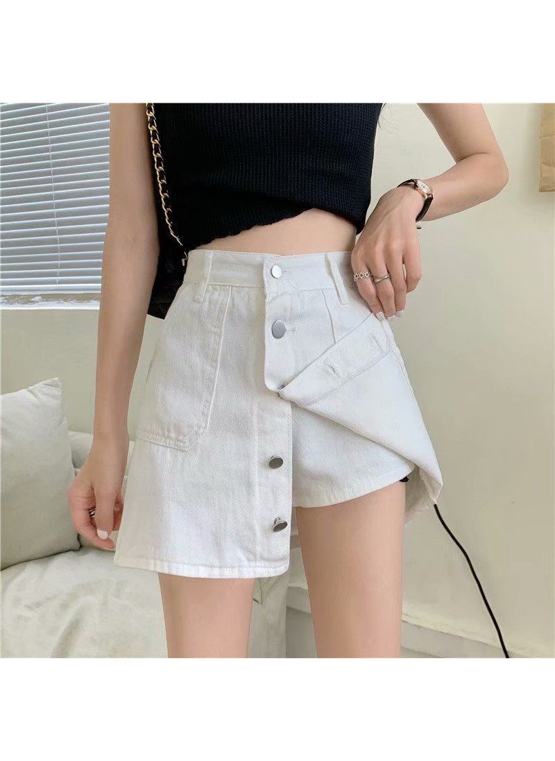 Summer Loose A-line Denim Skirt for Plus Size Women Black