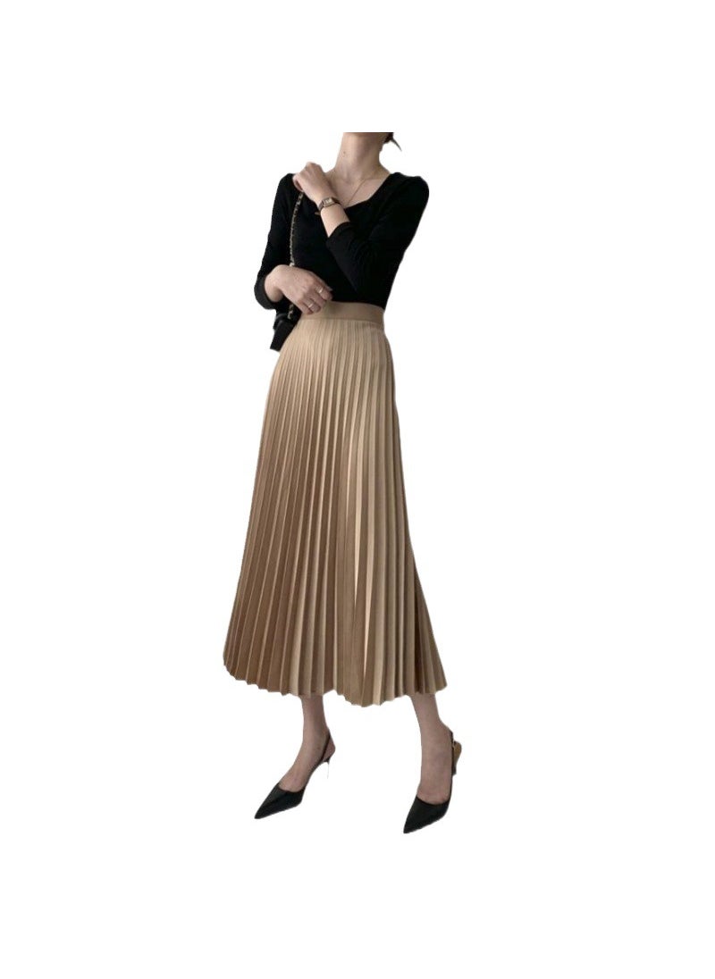 New Pleated Midi Skirt Summer A-Line Lightweight White Elegant Spring Fall Elegant White