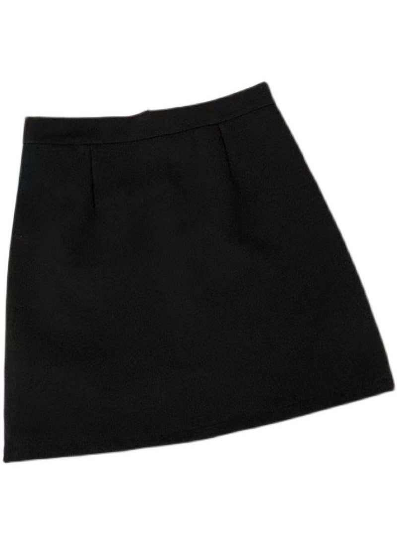 High Waist A-Line Skirt Summer Slimming Plus Size Black