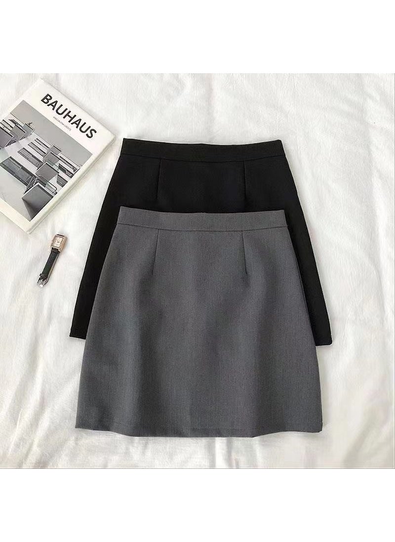 High Waist A-Line Skirt Summer Slimming Plus Size Black