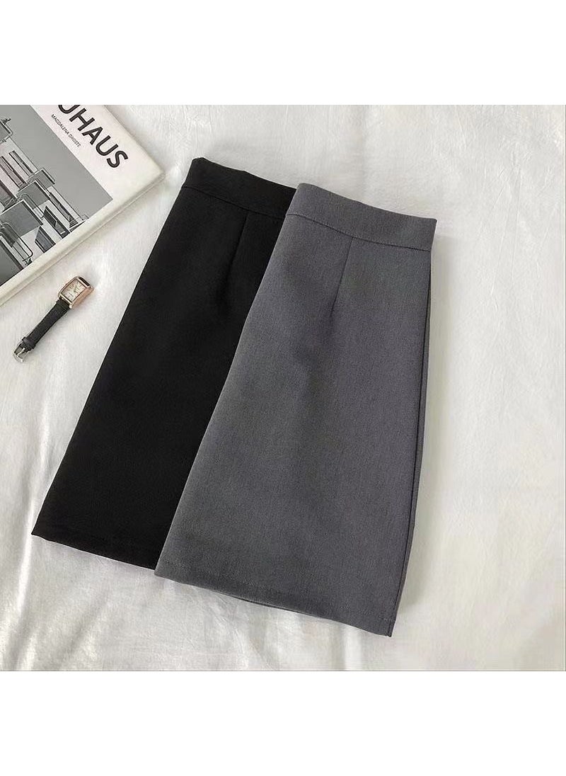 High Waist A-Line Skirt Summer Slimming Plus Size Black