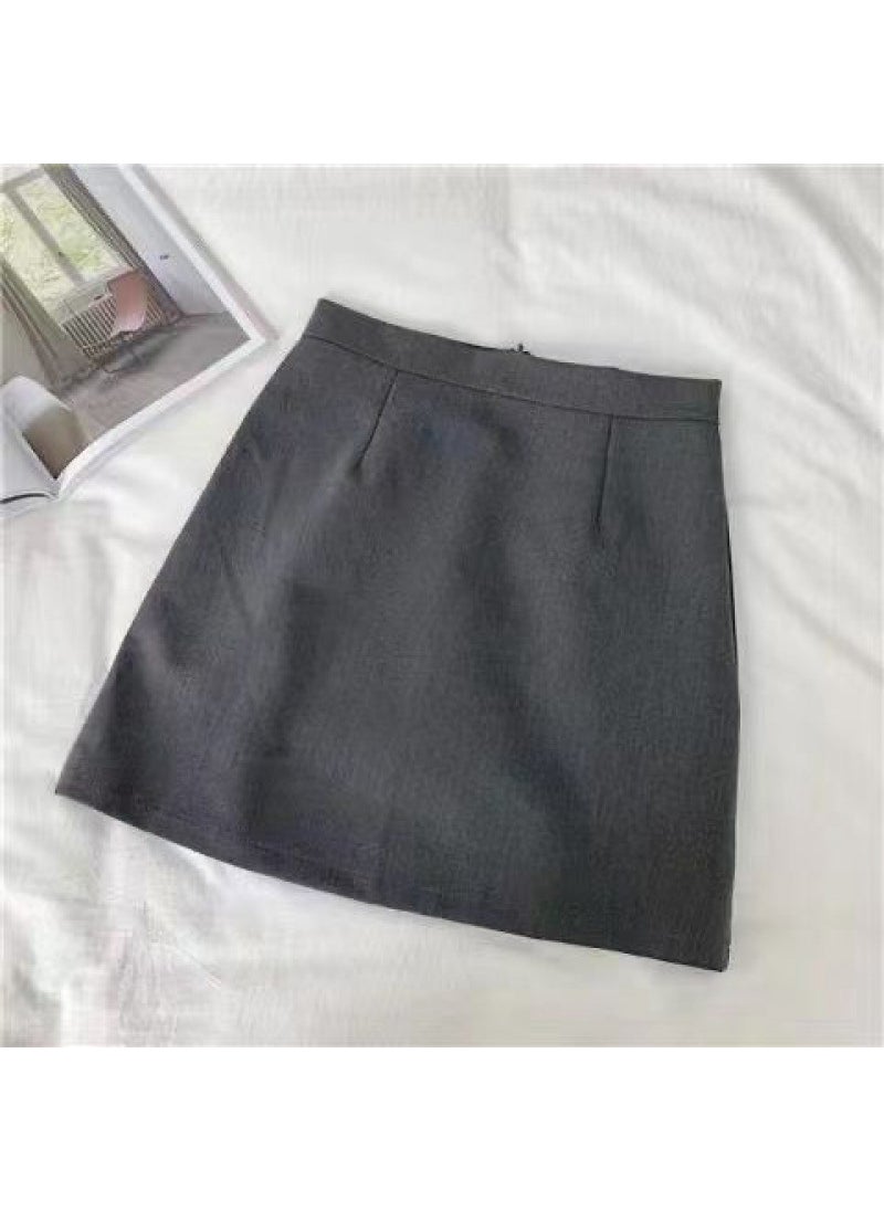 High Waist A-Line Skirt Summer Slimming Plus Size Black