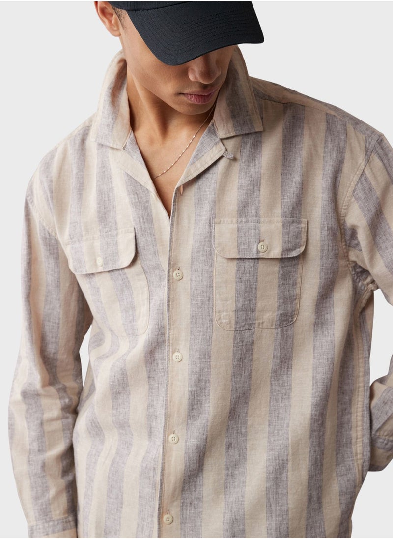 Regular Fit Long Sleeve Striped Shirt