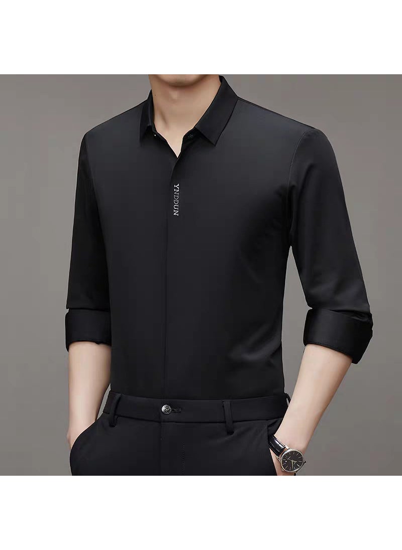 Flex-Fit Seamless Long Sleeve Mens Shirt Black