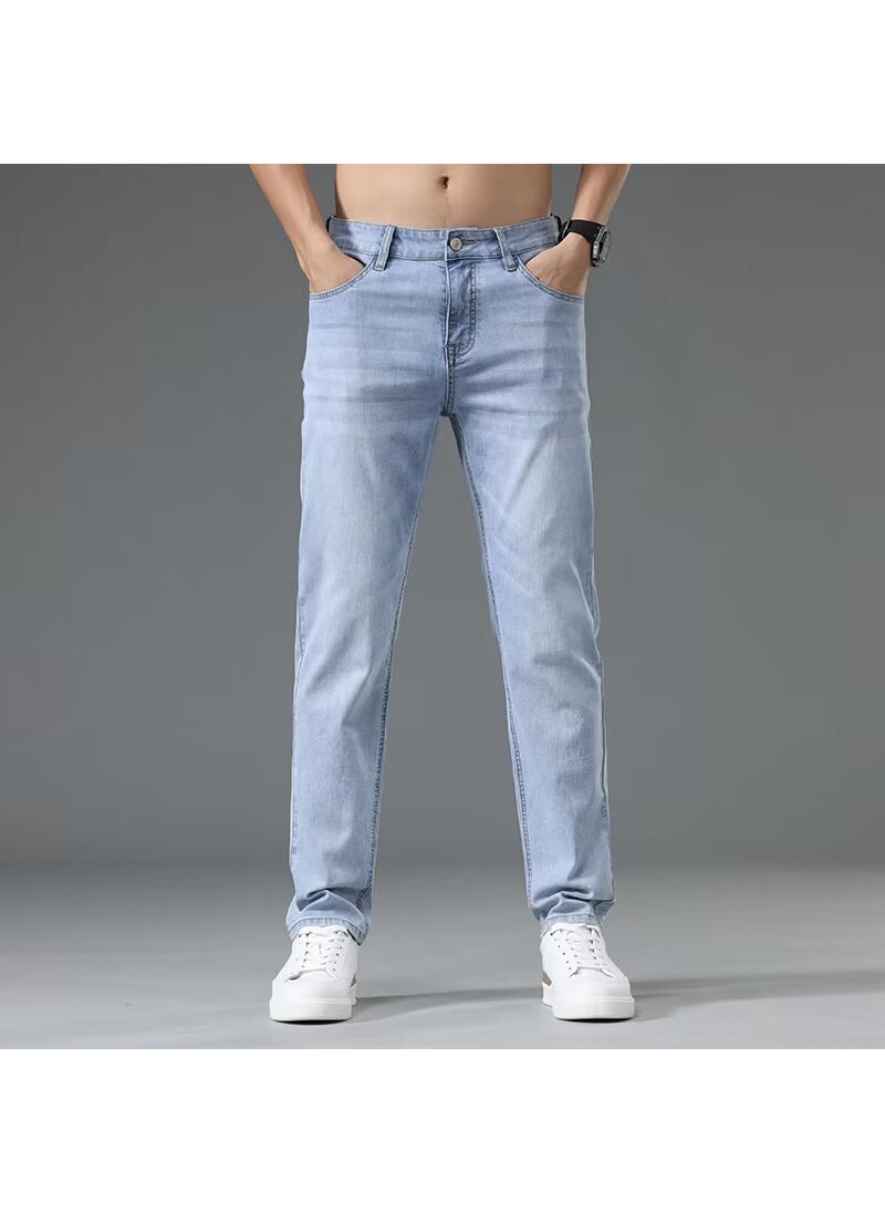 Mens Lightweight Denim Jeans for Spring Light blue