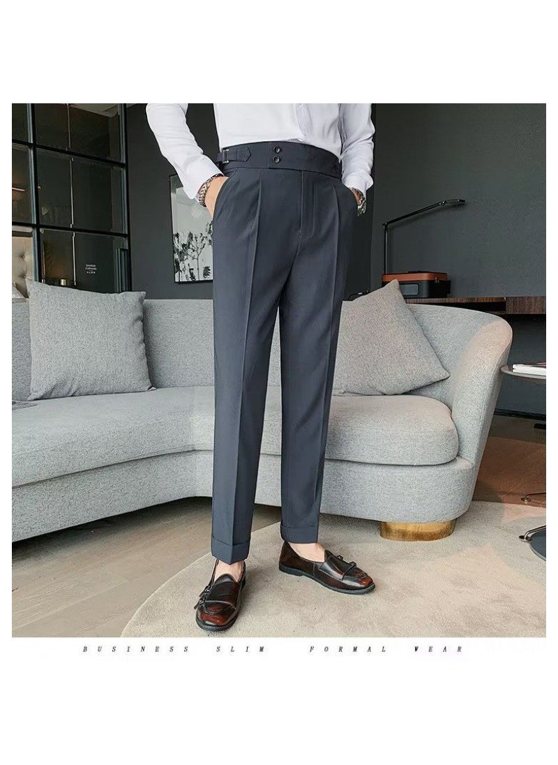 2024 Straight-Leg Trousers Youth Casual Fashion Dark gray