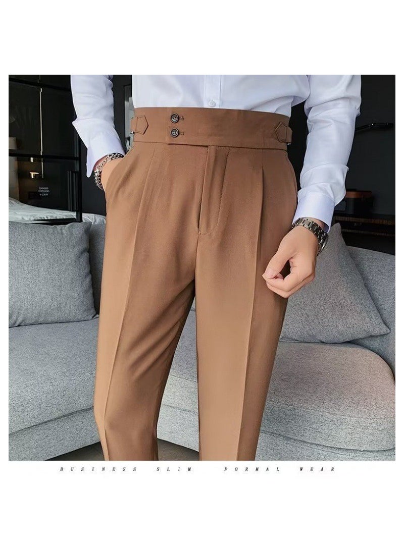 2024 Straight-Leg Trousers Youth Casual Fashion Brown