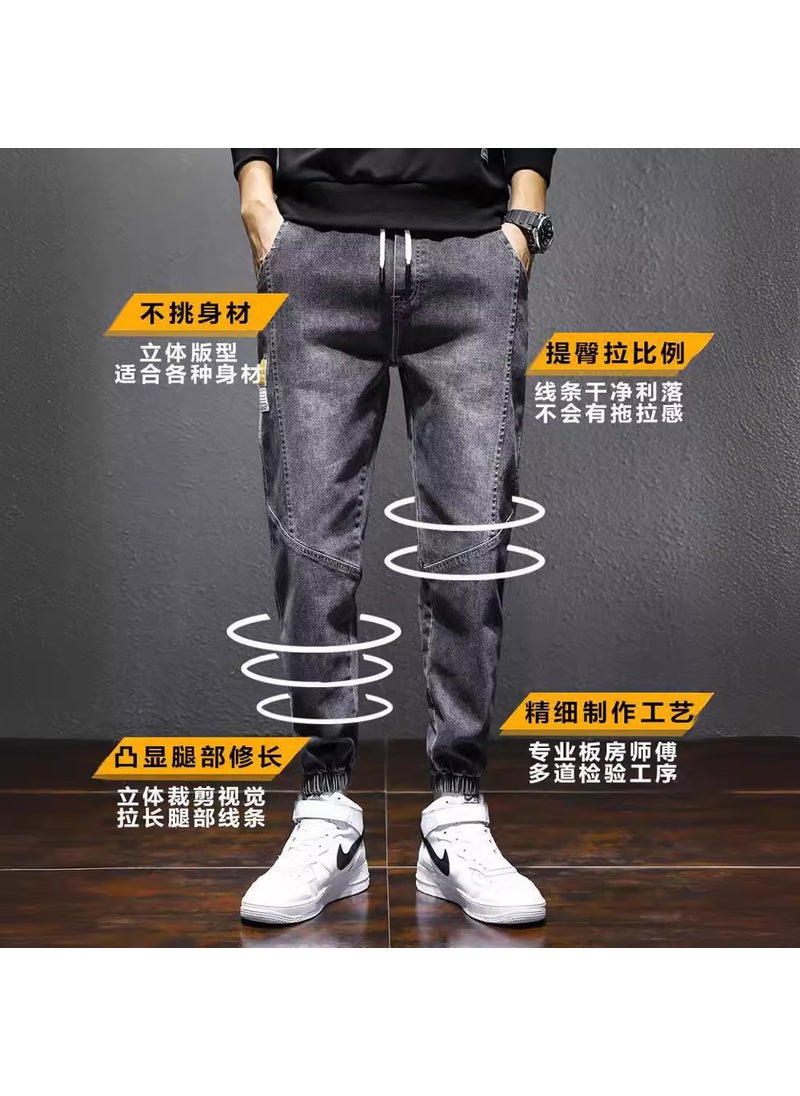 Autumn Mens Casual Loose Denim Jeans Black