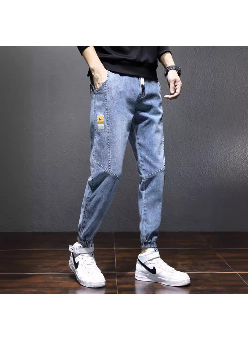 Autumn Mens Casual Loose Denim Jeans Black