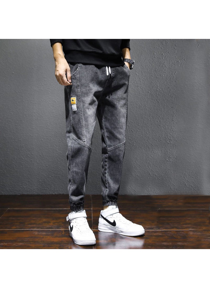 Autumn Mens Casual Loose Denim Jeans Black