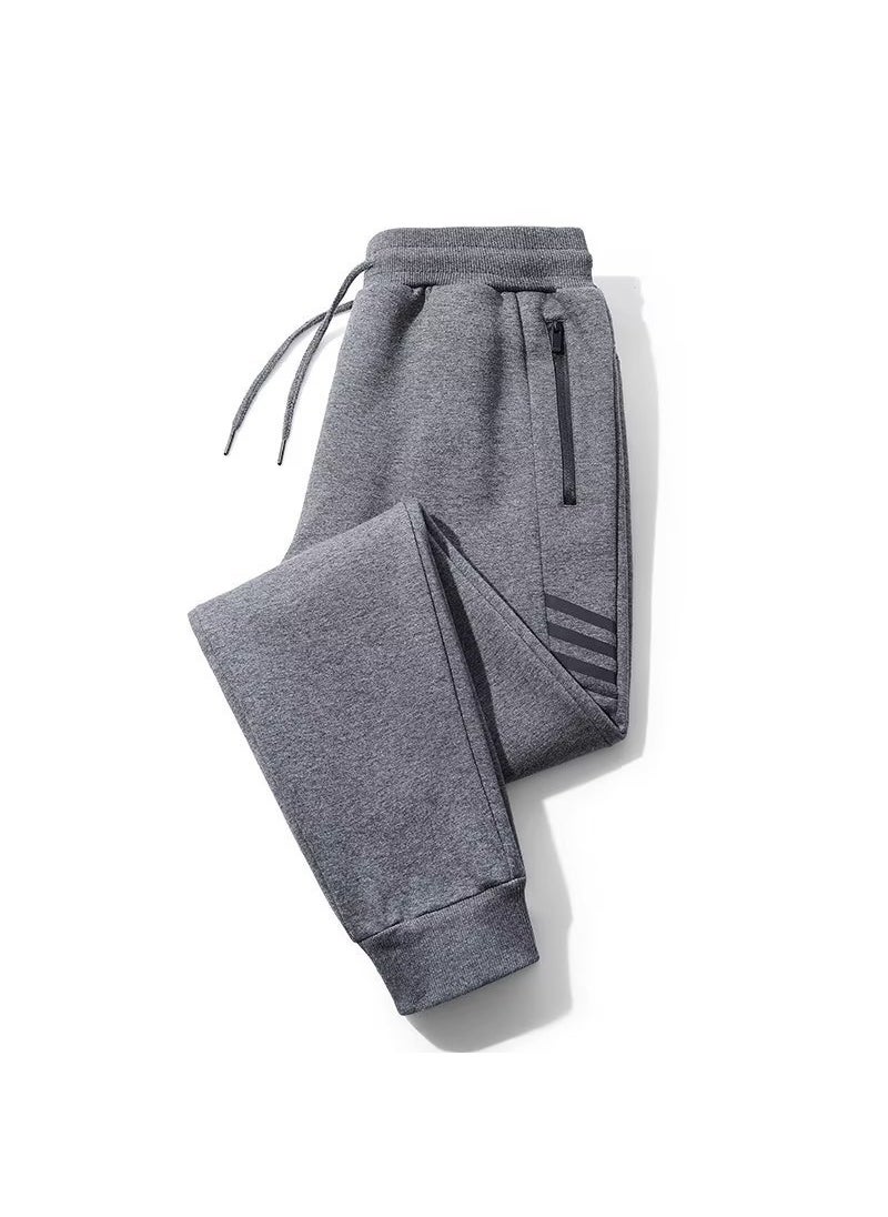 Mens Autumn Winter Velvet Joggers Casual LooseDark gray Dark gray