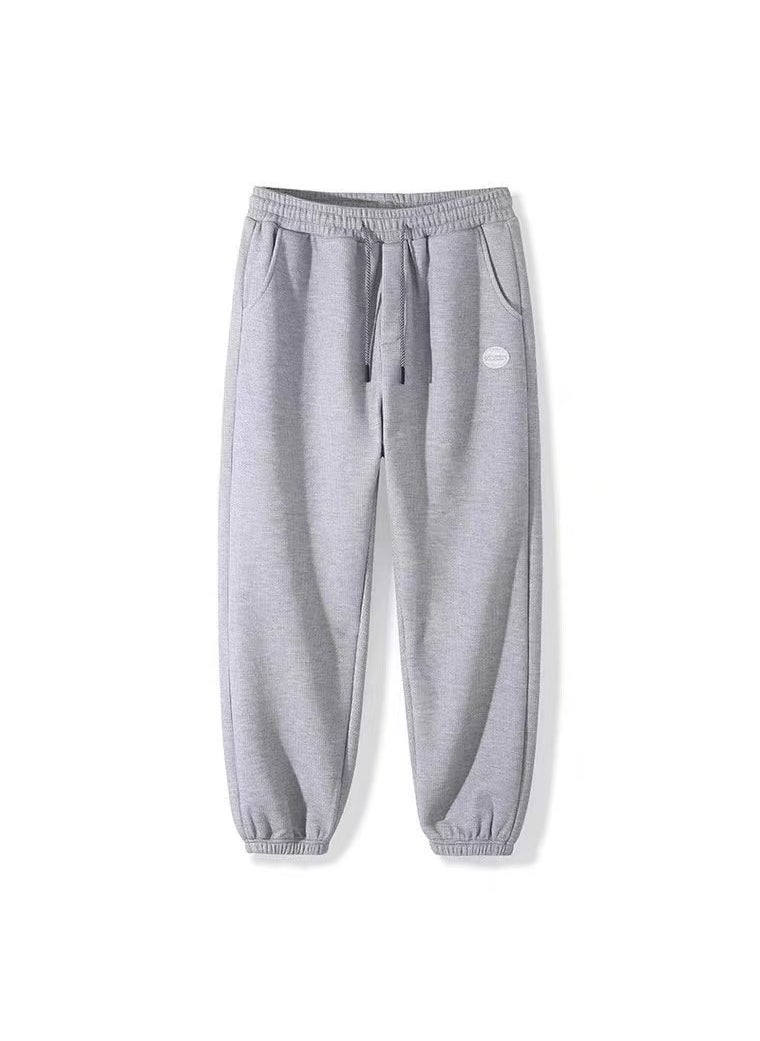 Mens New Waffle Knit Sweatpants Loose Cuff Grey