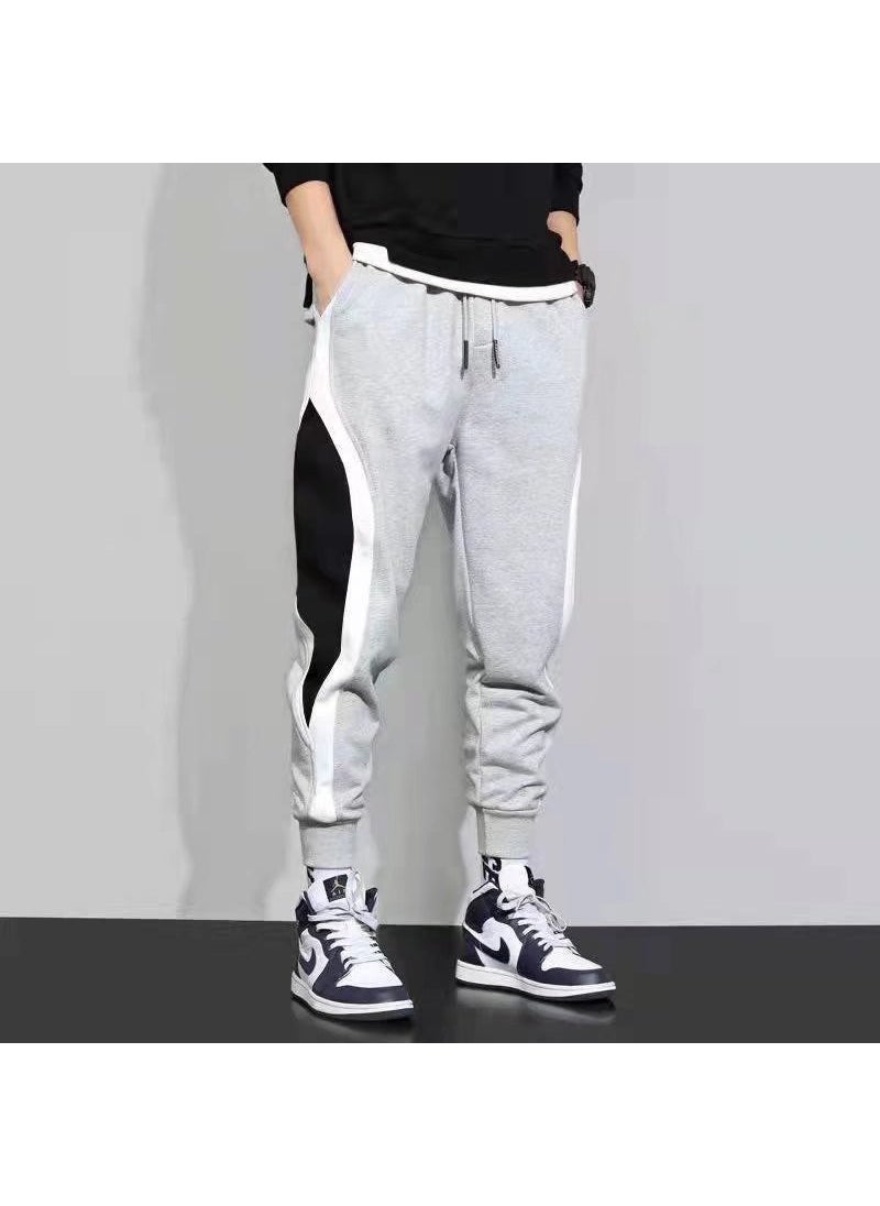 Mens Casual Velvet Sweatpants Autumn Winter Gray