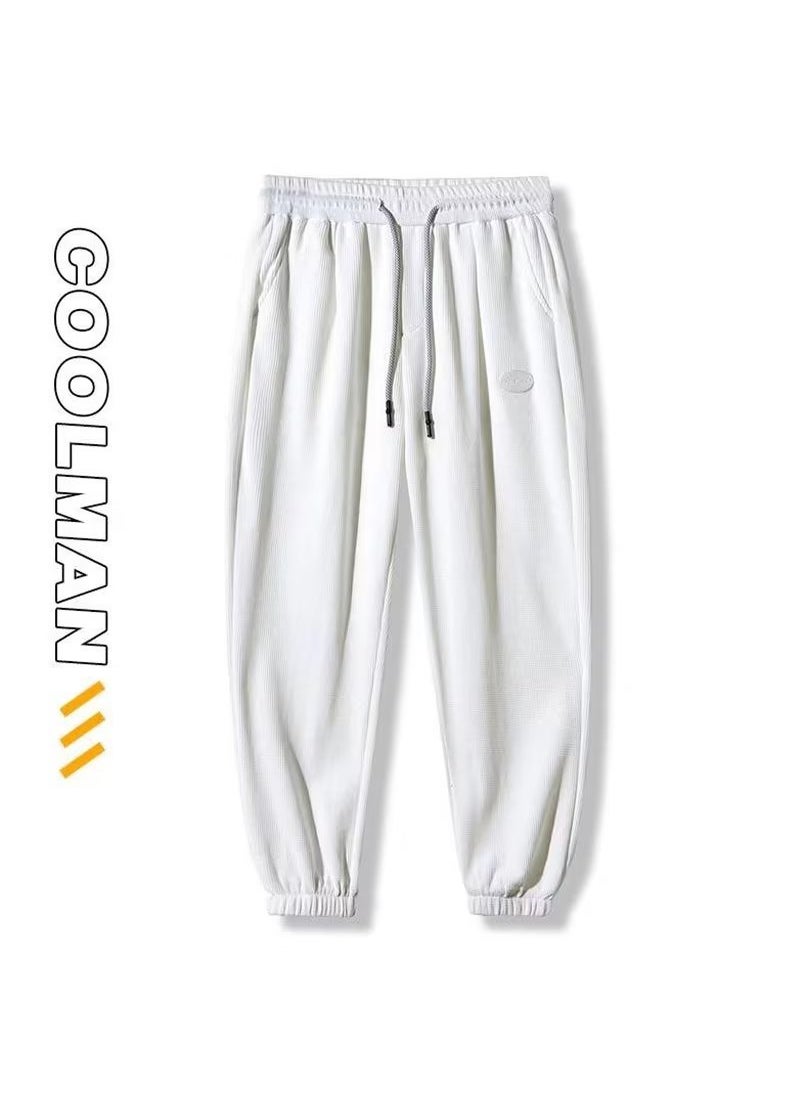 2024 Mens Casual Sweatpants Autumn Winter Trendy Loose Fit Light gray