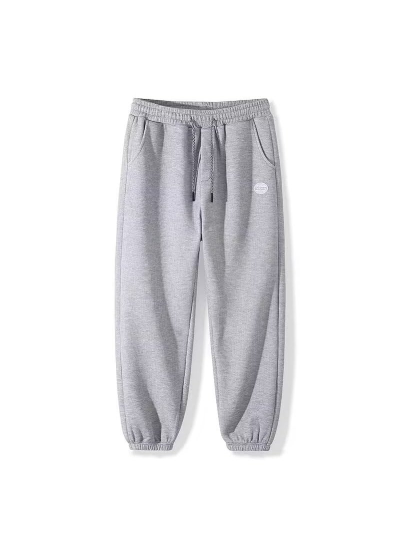 2024 Mens Casual Sweatpants Autumn Winter Trendy Loose Fit Light gray