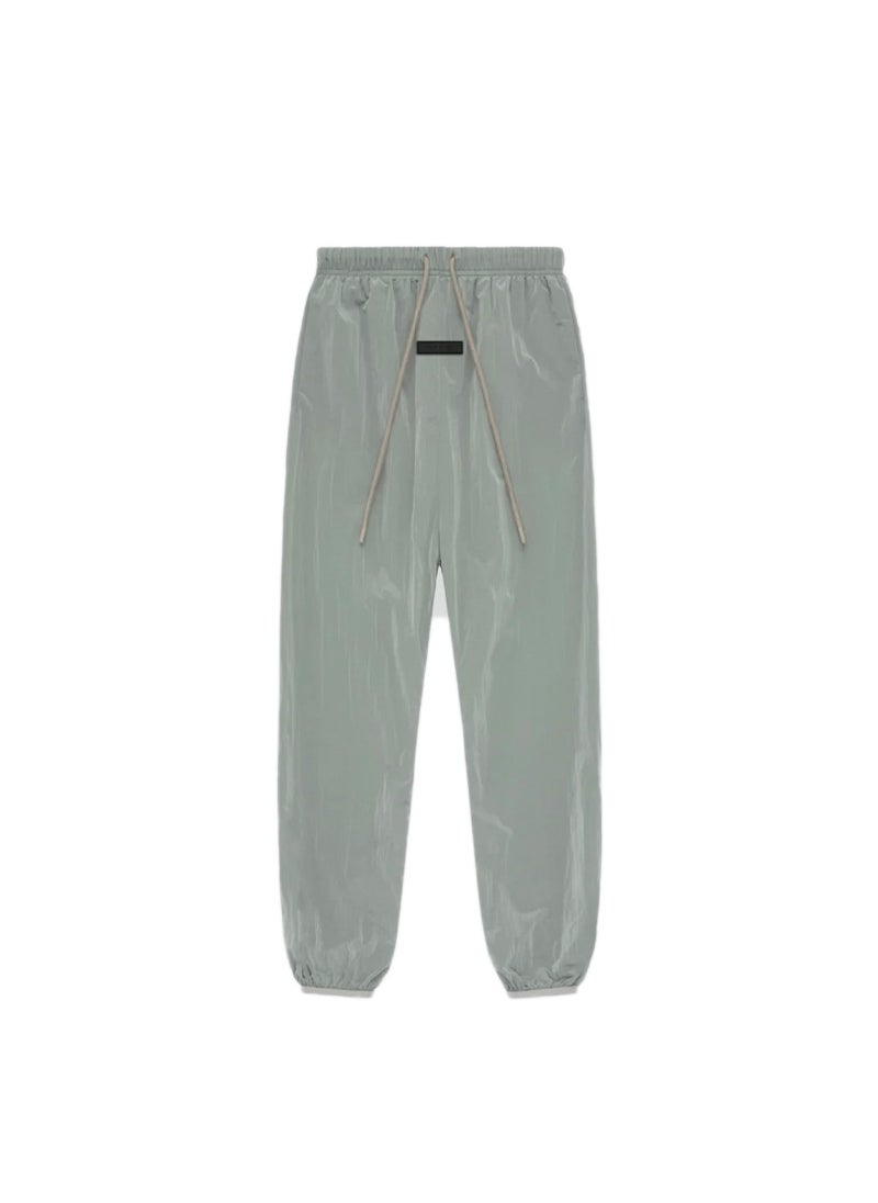 ESSENTIAS Pleated Nylon Joggers Metal Zip Casual Mens Pants seal gray