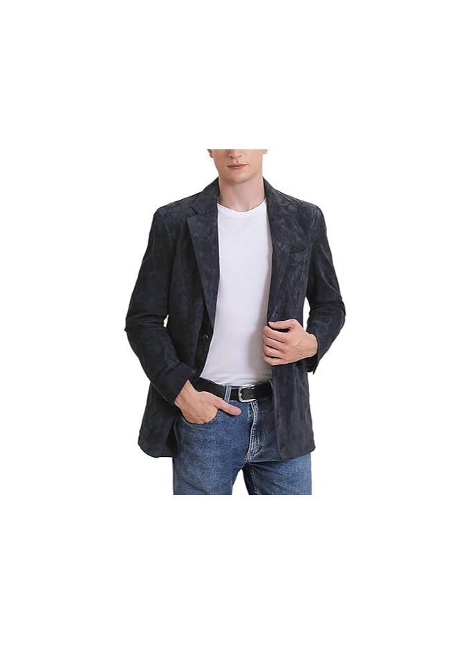 Men Richard Classic Leather Blazer Lambskin Sport Coat Jacket - Men Slim Fit Leather Jacket