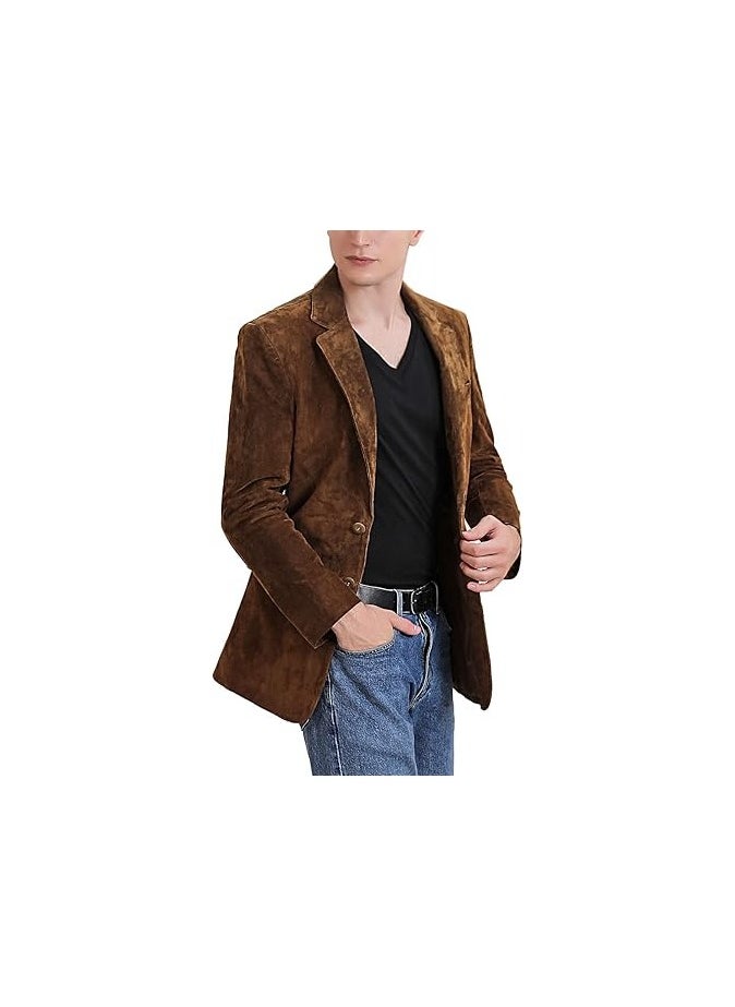 Men Richard Classic Leather Blazer Lambskin Sport Coat Jacket - Men Slim Fit Leather Jacket