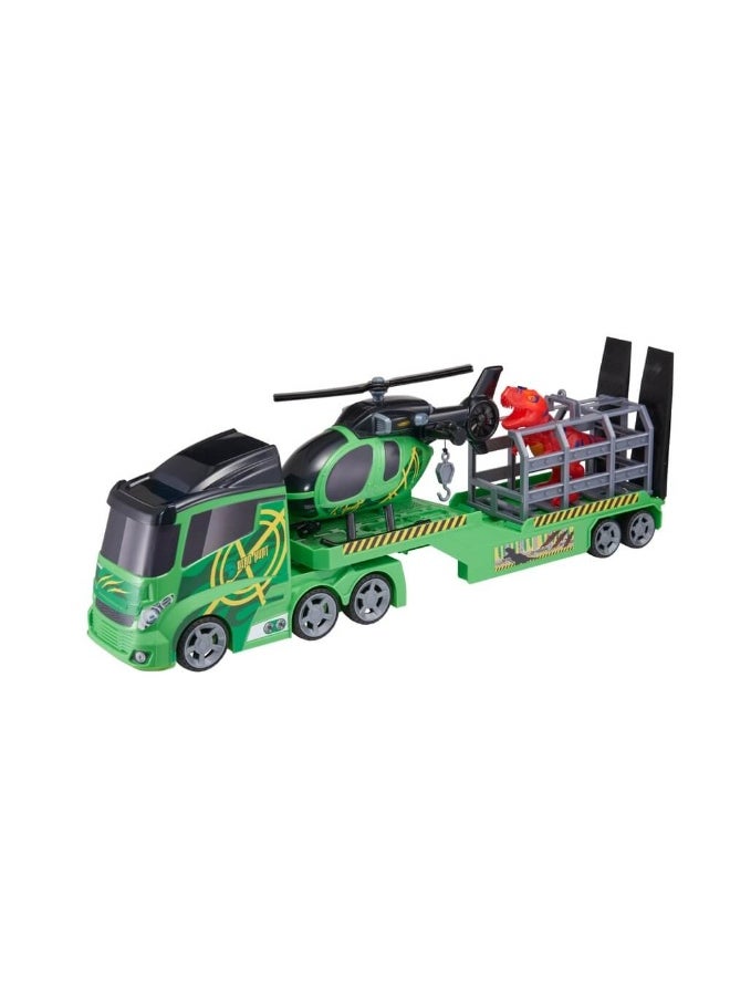 Speedyz Dino Hunt Transporter Truck, Helicopter & Dino Figure Set