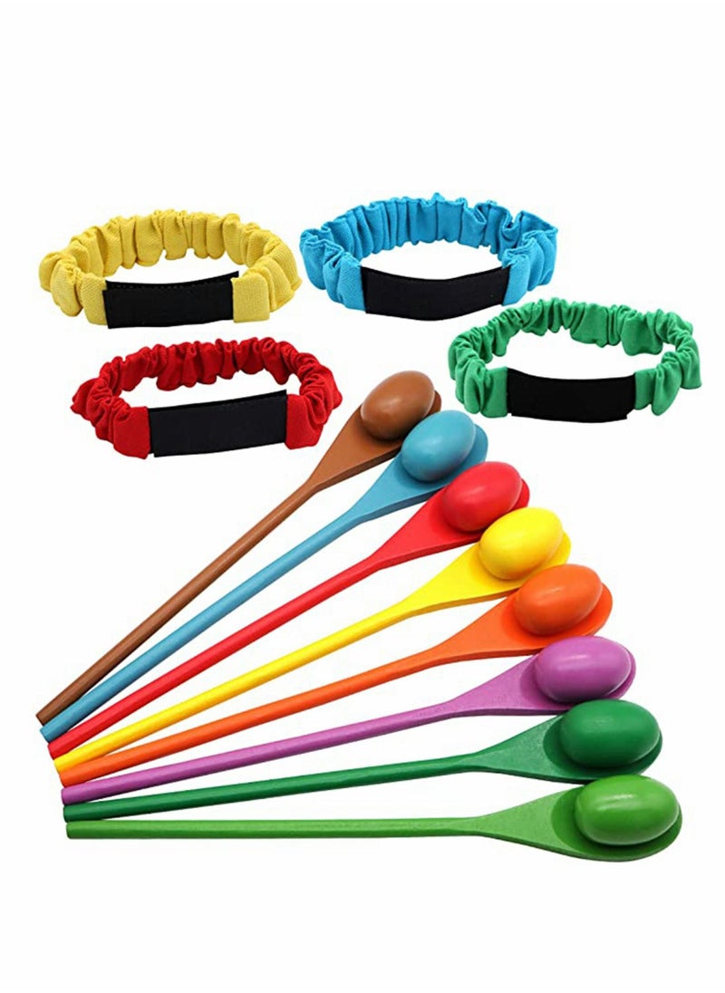 Outdoor Game 6 Player Carnival Games Potato Sack Race Bags, Egg and Spoon Race, Legged Relay Race Bands Elastic Tie Rope Birthday Party Lawn Games