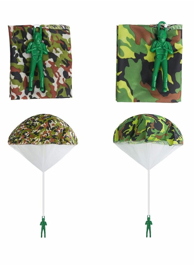 6 Pack Camo Parachute Toy, Army Camo Parachute Toys for Kids Tangle Free Throwing Toy Parachute Action Figures Toy Hand Throwing Kids Outdoor Games Toys Outside Toys Gifts for Boy and Girl