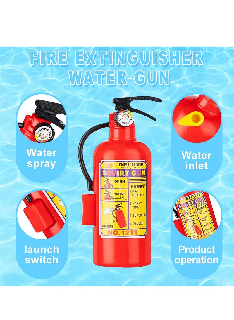 12Pack Fire Extinguisher Toys Mini Water Firemen Squirter Water Water Squirt Gun for Kids Teens Adults Summer Outdoor Games Birthday Swimming Pool Party Favors (4.2Inch)