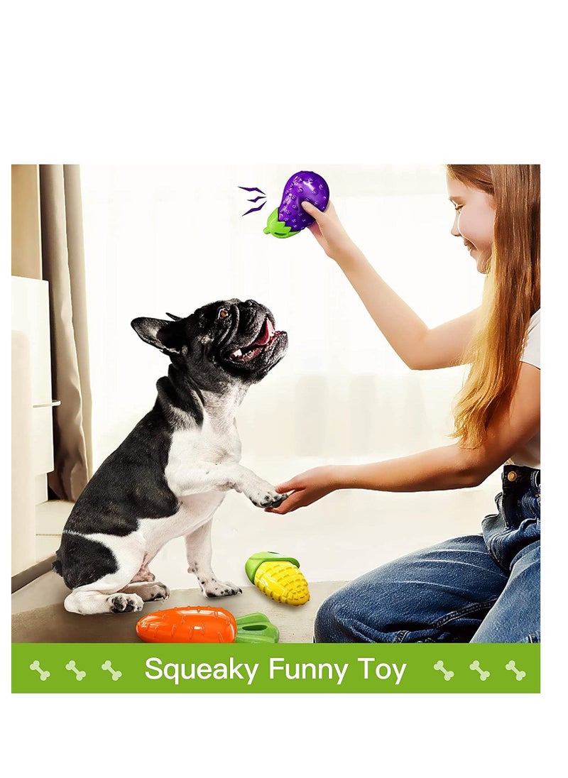 Dog Toys for Aggressive Chewers Large Medium Small Breed Dog Chew Toys for Aggressive Chewers Indestructible Tough Durable Dog Toys Pack with 3 Squeaky Toys and 1 Ring Toy Best Dog Gifts