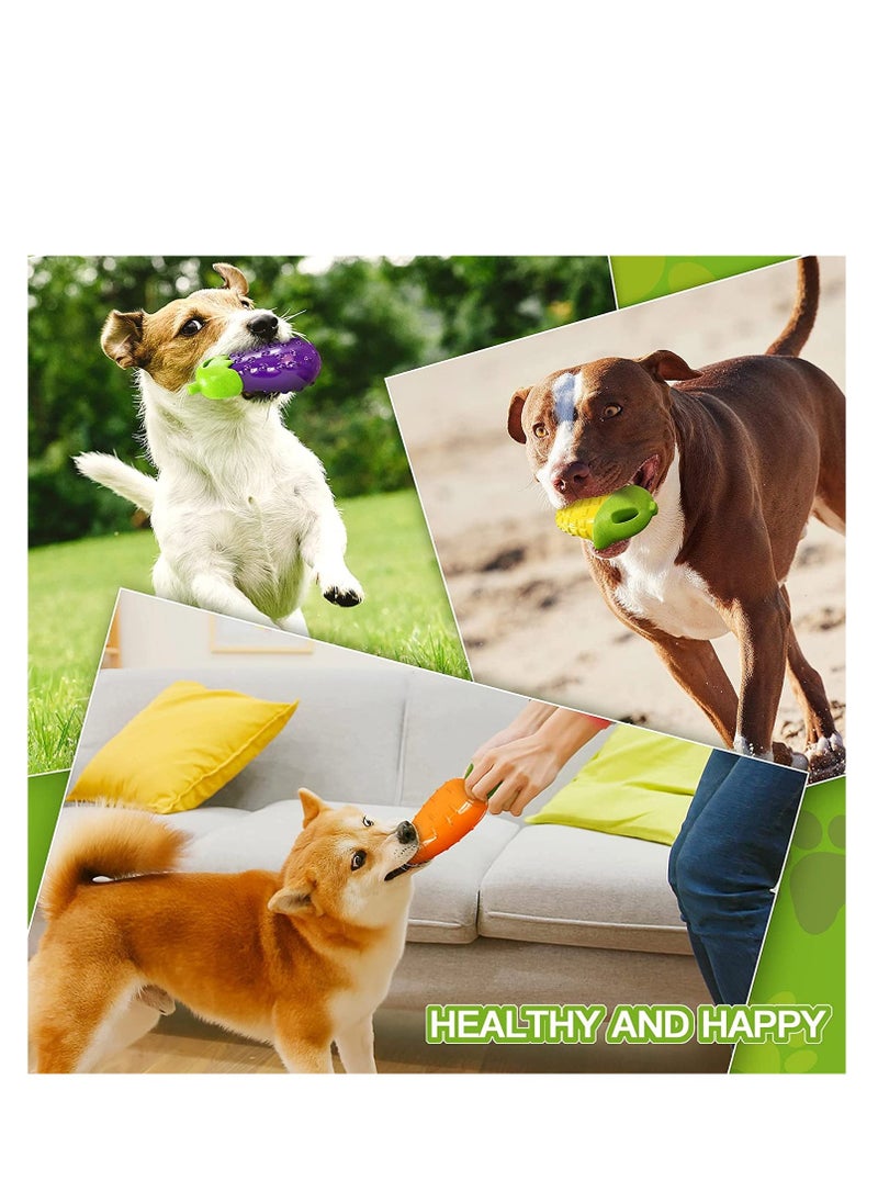 Dog Toys for Aggressive Chewers Large Medium Small Breed Dog Chew Toys for Aggressive Chewers Indestructible Tough Durable Dog Toys Pack with 3 Squeaky Toys and 1 Ring Toy Best Dog Gifts