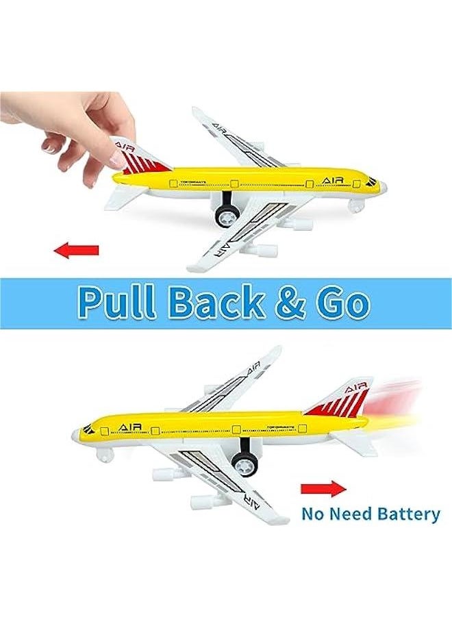 Airplane Toys, Metal Plane Pull Back Airplane Toys for 3 4 5 6 Years Old Boys Girls, Die Cast Aircraft Plane Models, Kids' Play Vehicles Aeroplane Airplanes for Kids Birthday Gifts