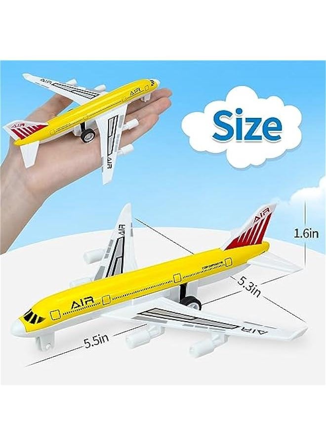 Airplane Toys, Metal Plane Pull Back Airplane Toys for 3 4 5 6 Years Old Boys Girls, Die Cast Aircraft Plane Models, Kids' Play Vehicles Aeroplane Airplanes for Kids Birthday Gifts