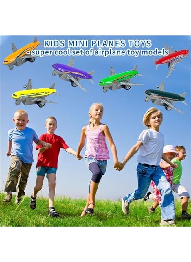 Toy Airplane 15 Pack (6 Colors), Mini Diecast Airplane Toy for Boys Girls 3 4-8 9 Years, Pull Back Alloy Model Planes Aeroplane Toys for Kids Birthday Cake Toppers Party Favors