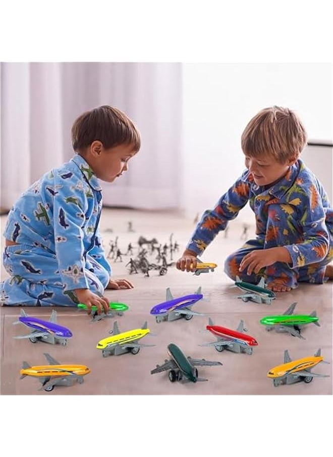 Toy Airplane 15 Pack (6 Colors), Mini Diecast Airplane Toy for Boys Girls 3 4-8 9 Years, Pull Back Alloy Model Planes Aeroplane Toys for Kids Birthday Cake Toppers Party Favors