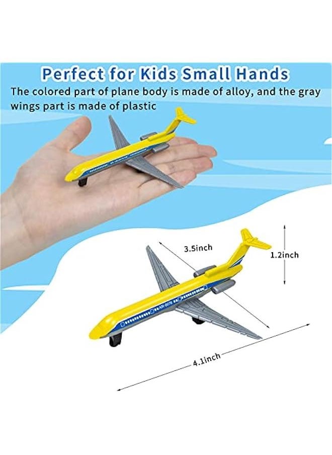 Toy Airplane 6 Pack, Diecast Airplane Toy for Boys Age 3 4-7 8-12, Alloy Planes Model/Glider Planes/Airlines Plane Toys for Kids Birthday Cake Toppers Airforce Party Favors