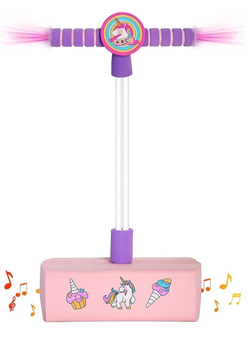 Unicorn girls toys Age 4+ Kids Toys Pogo Jumper With Light Boys Toys Gift for Kids Pink