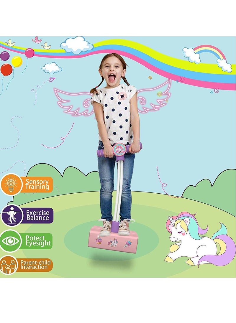 Unicorn girls toys Age 4+ Kids Toys Pogo Jumper With Light Boys Toys Gift for Kids Pink