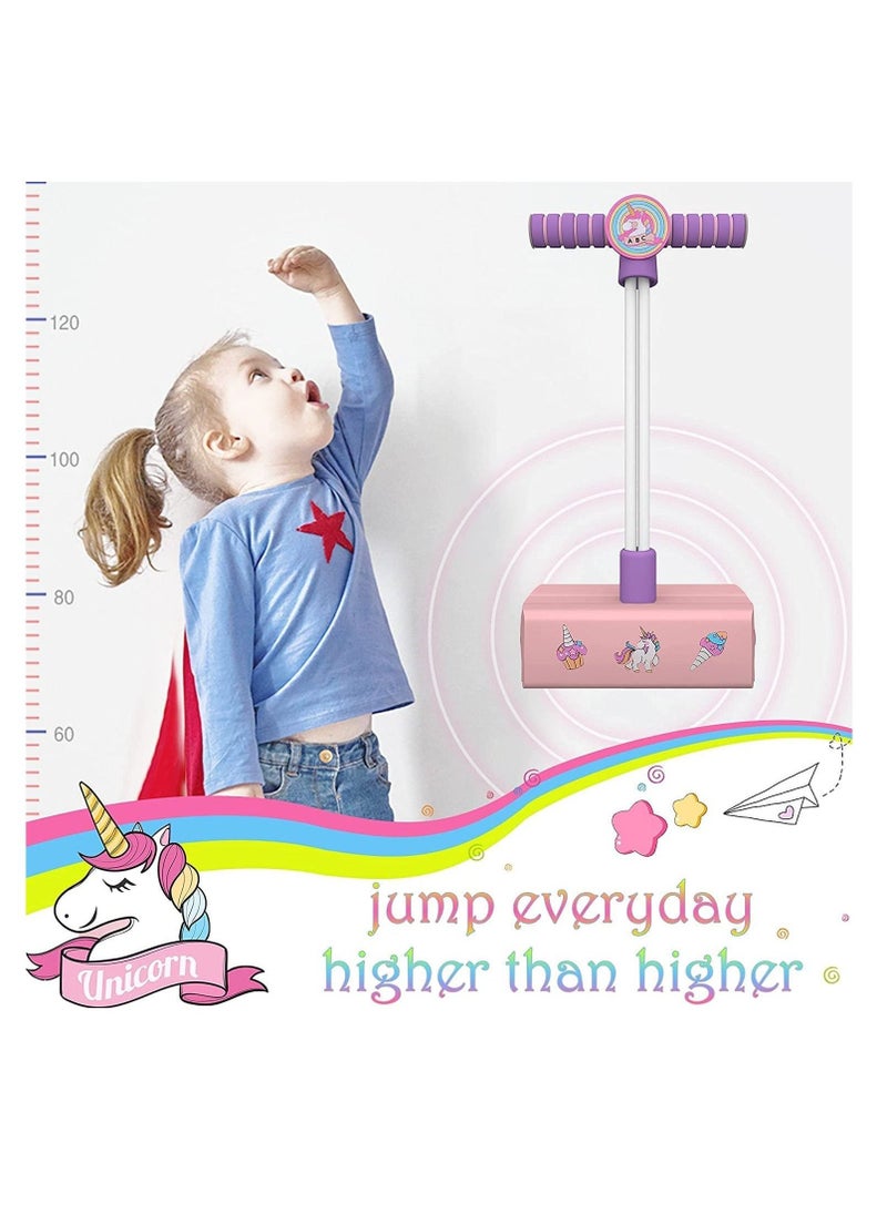 Unicorn girls toys Age 4+ Kids Toys Pogo Jumper With Light Boys Toys Gift for Kids Pink