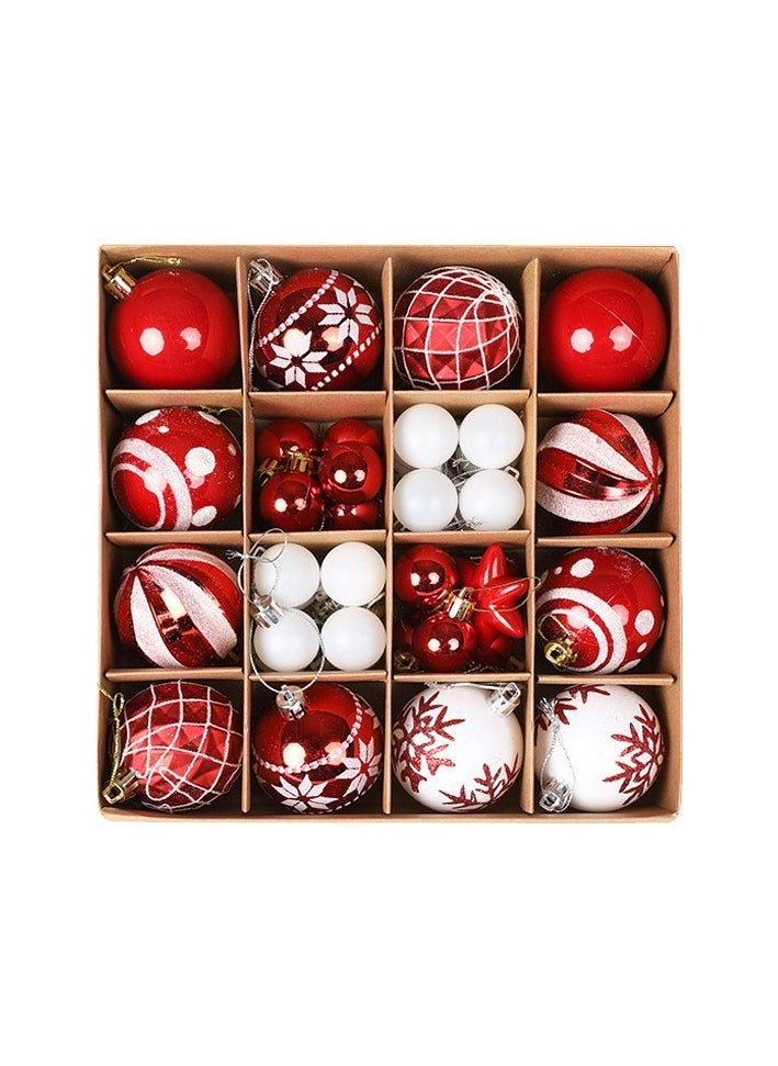 New Year New Year's Tree Ornament Set New Year's Ball Colour:Red - White