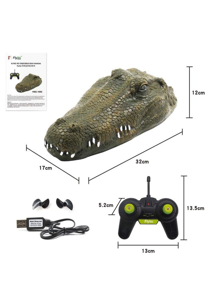 2.4 GHz Remote Control Alligator Head RC Boats Water Toys for Pools and Lakes Large Decoy and Floating Crocodile Head Prank High Simulation Alligator Head RC Boats Prank Toys for Adults and Kids