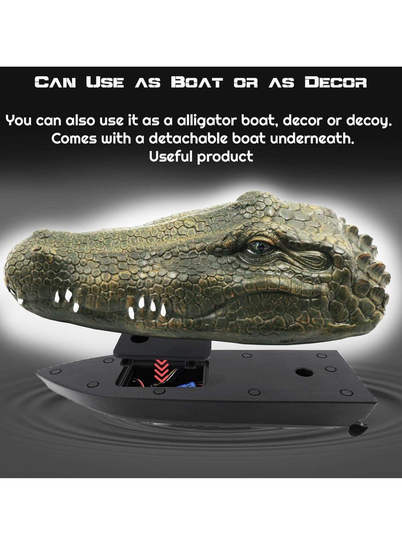 2.4 GHz Remote Control Alligator Head RC Boats Water Toys for Pools and Lakes Large Decoy and Floating Crocodile Head Prank High Simulation Alligator Head RC Boats Prank Toys for Adults and Kids