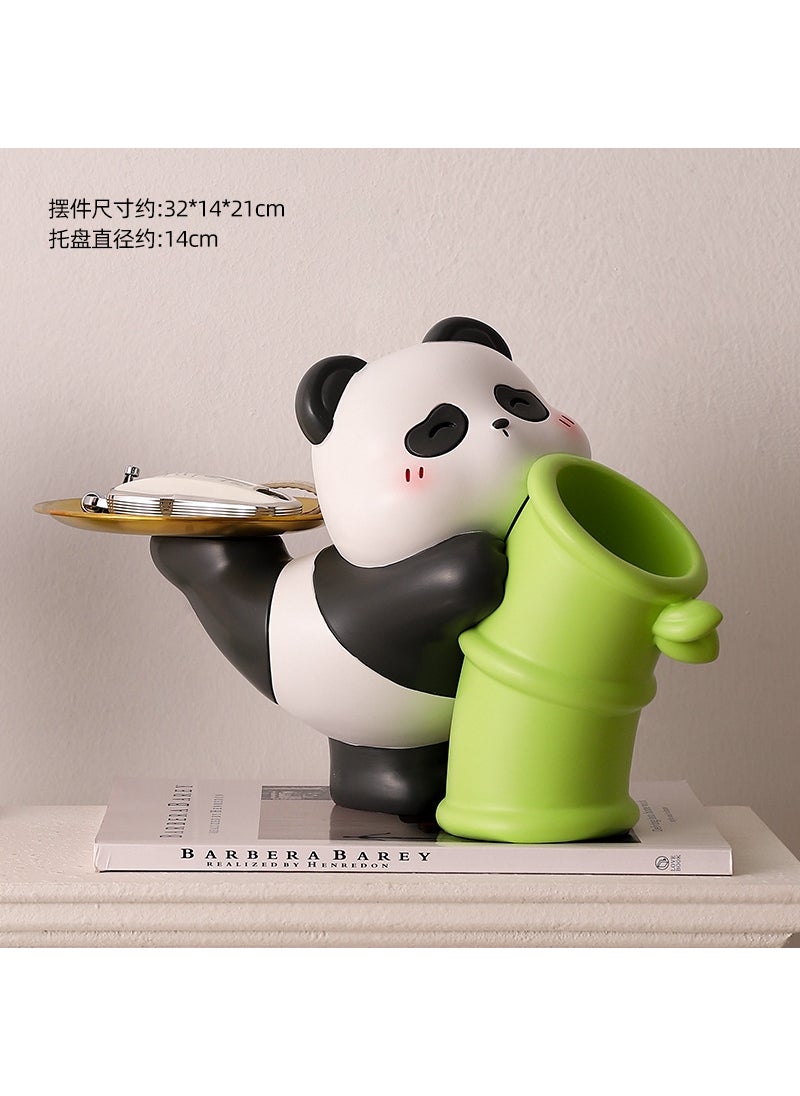 Creative Panda Vase Ornament Key Holder Panda tray flower holder ornaments