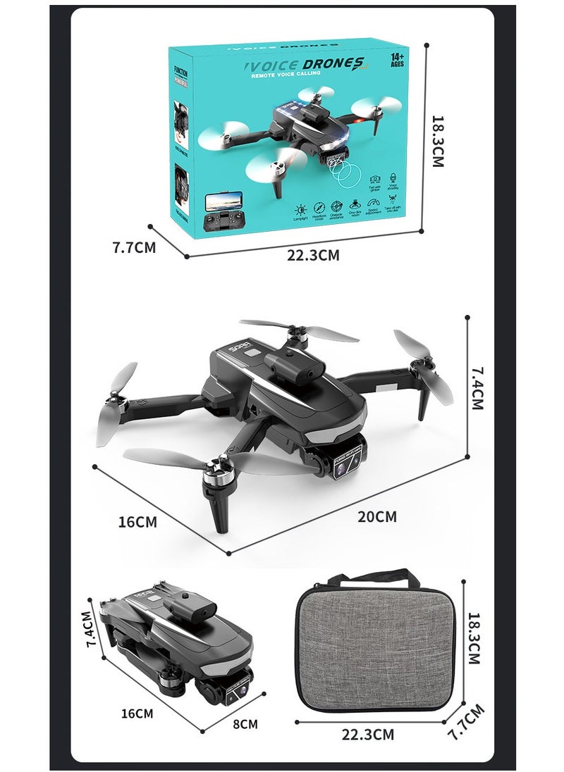 Brushless Drone Electrically, Adjustable Camera Head, Foldable Four Aircraft, Fixed Altitude Obstacle Avoidance Remote-controlled Aircraft