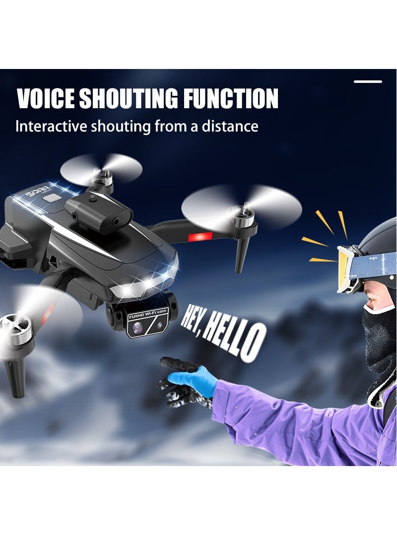 Brushless Drone Electrically, Adjustable Camera Head, Foldable Four Aircraft, Fixed Altitude Obstacle Avoidance Remote-controlled Aircraft