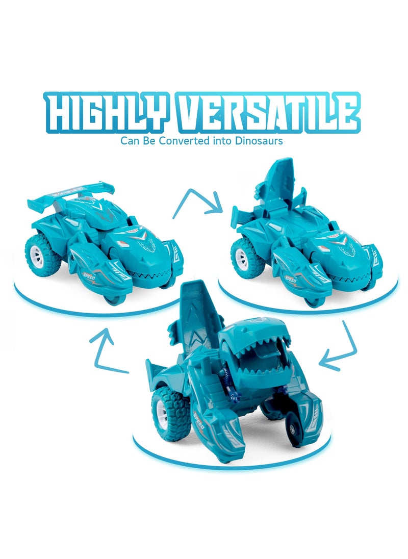 4 Pcs Dinosaur Toys Transforming Dinosaur Car Toys Dinosaur Car Toys Transforming Dinosaur Car for 3-6 Year Old Boys & Girls