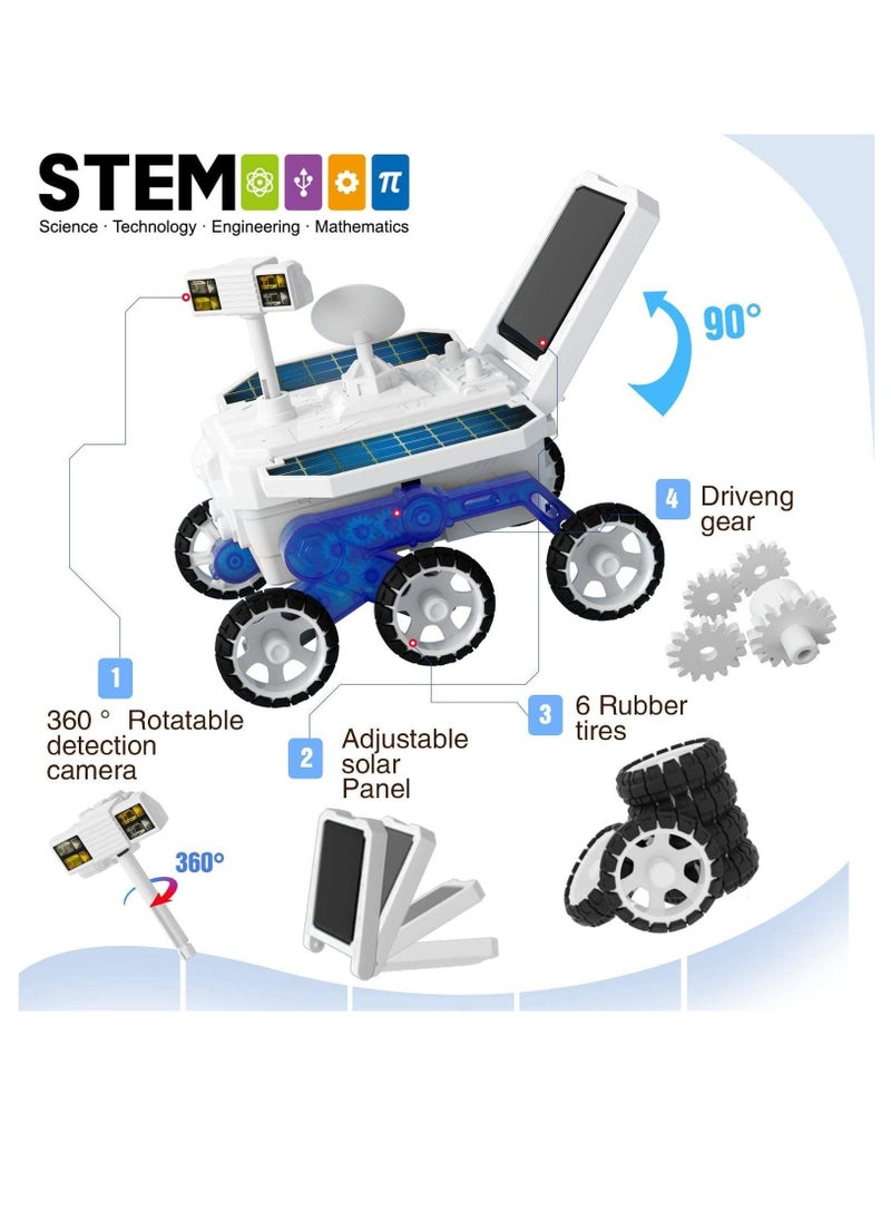 Space Toys Projects for Kids Ages 8-12+, DIY Solar Power Mars Rover Car, Science Experiment Robot Engineering Building Kits, Educational Birthday Gifts for 6-14 Year Old