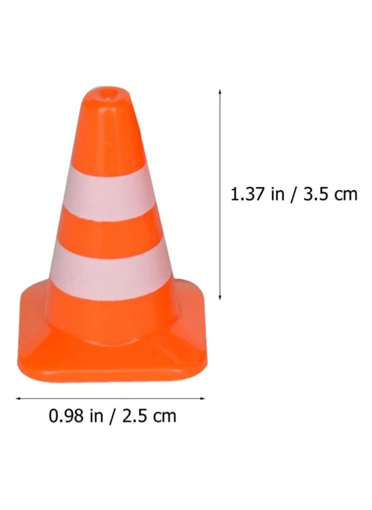 Traffic Road Cones, 14Pcs Small Traffic Signs Toys Roadblocks Pretend Play Toys Miniature Traffic Cones for Sand Table Engineering Construction