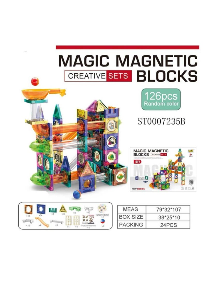 Magnetic Building Blocks Construction Set Magnet Tiles Children Montessori  Educational Brain Development Game , Stimulates Imagination,Toy for Kids