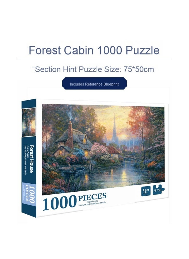 1000-Piece Printed Cartoon Jigsaw Puzzle for Kids and Adults - Fun Desktop Game