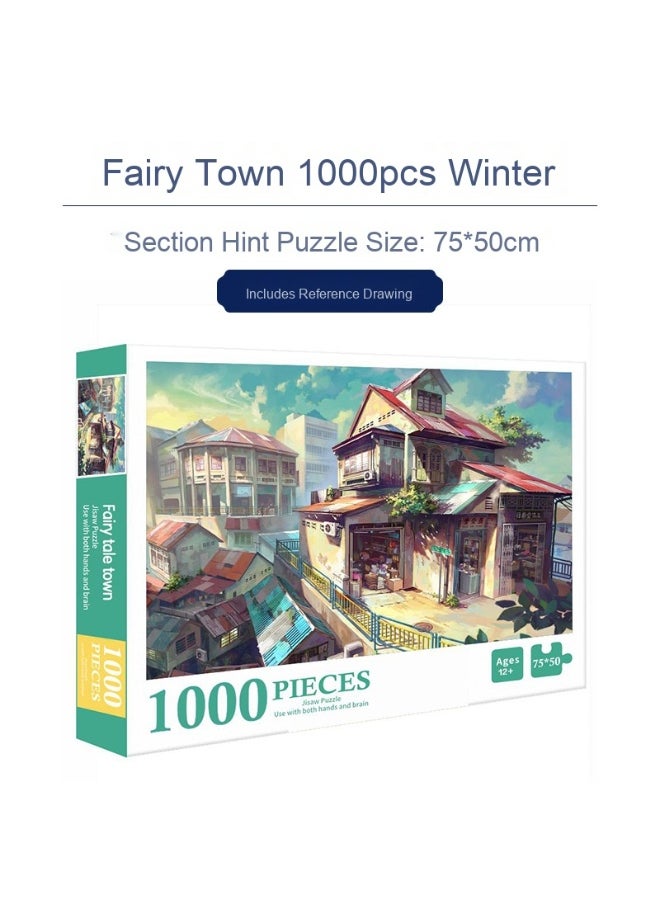 1000-Piece Colorful Anime Puzzle for Kids and Adults - Engaging Desktop Jigsaw Game