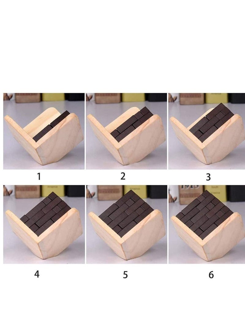 MAKINGTEC Wooden Brain Teaser Puzzle Cube Wooden Puzzles T-Shaped Jigsaw Logic Puzzle Educational Toy for Kids and Adults for Unlock Interlock Puzzle Wooden Toys